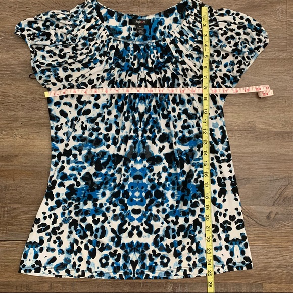 Style & Co. Animal Print Style Top-Med, Blue/White - Picture 8 of 8